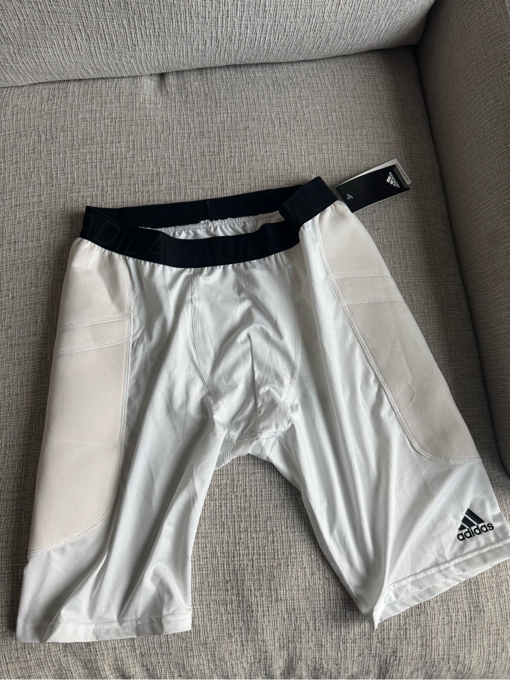 adidas men’s triple stripe slider in white